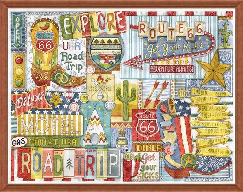 Image of DESIGN WORKS Route 66 Counted Cross Stitch Kit