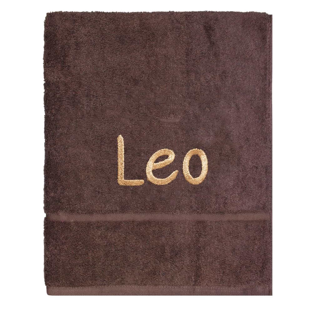 Teddyt's Chocolate Brown Personalised School Hand Towel With Embroidered Name (Chocolate Brown)
