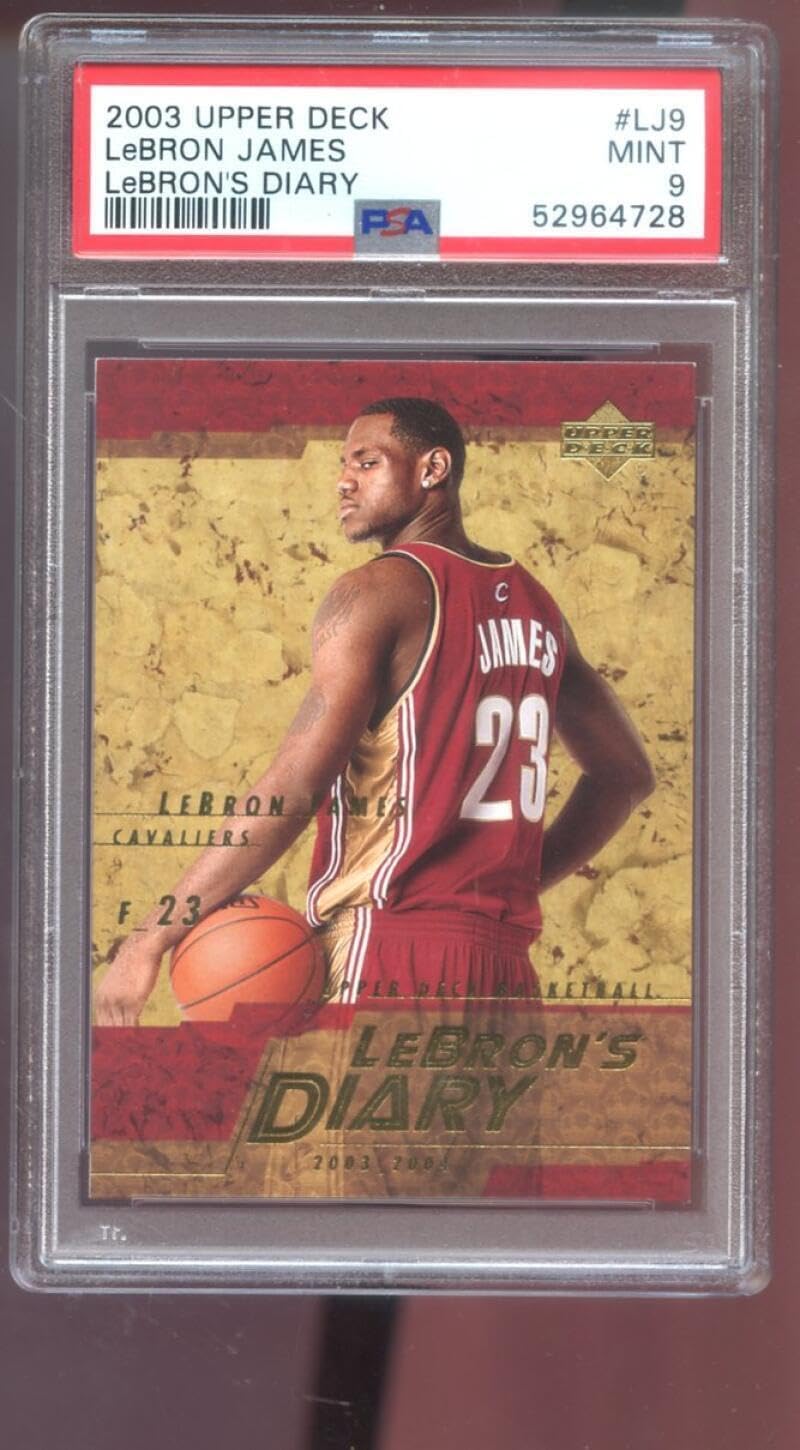 2003-04 Upper Deck #LJ9 Lebron James Diary ROOKIE RC PSA 9 Graded Card Lebron's - Basketball Slabbed Rookie Cards