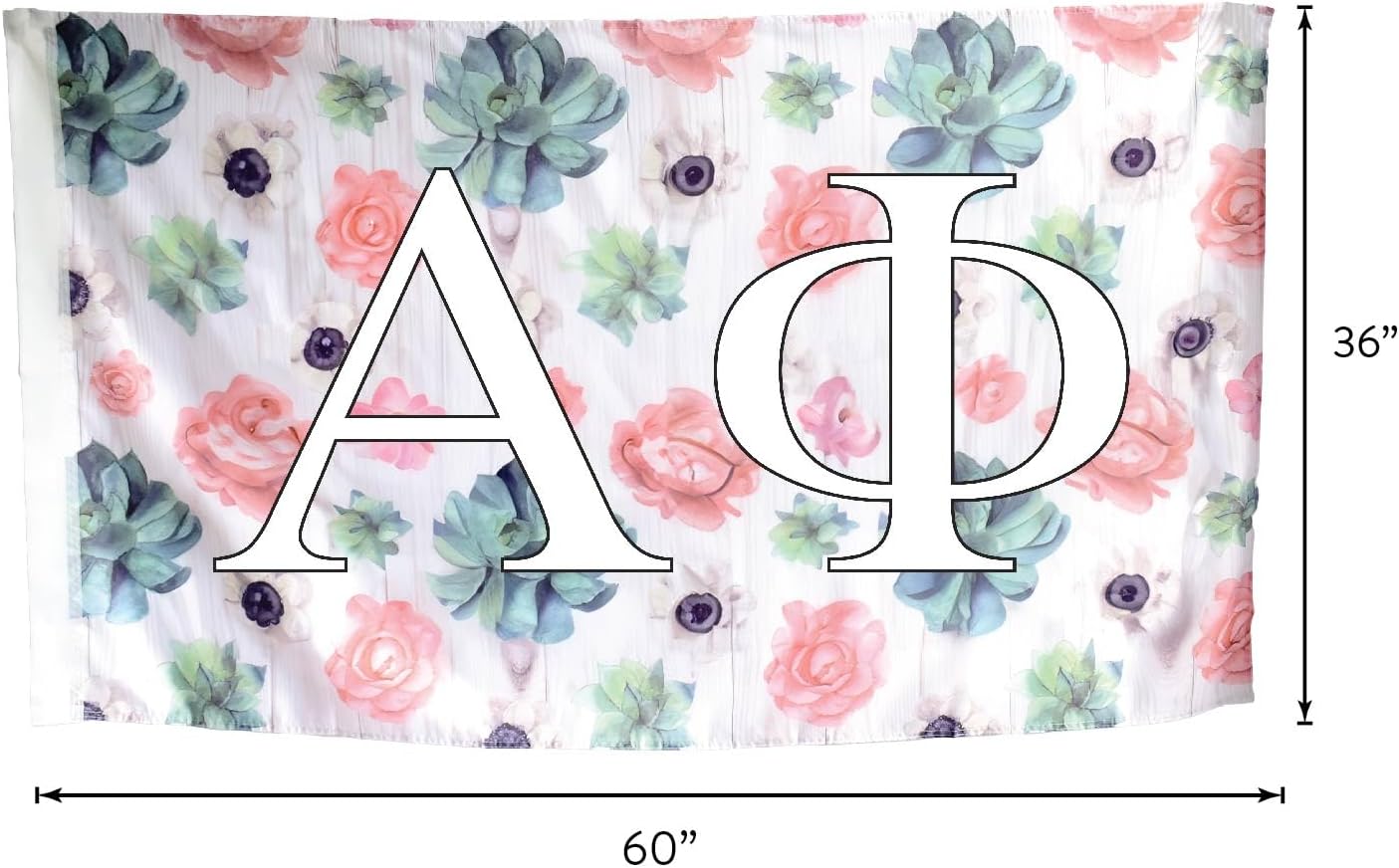 Alpha Omicron Pi - Sorority Letter Flag (Succulent Design)