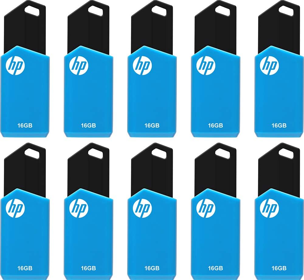 HP 16GB v150w USB 2.0 Flash Drive 10Pack, Blue Electronics