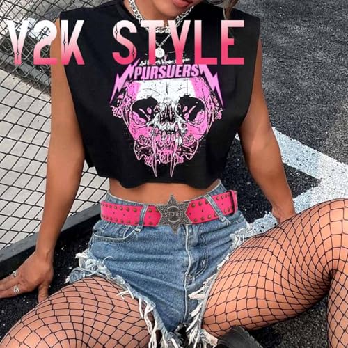 Women Western Belt Vintage Cowgirl Cowboy Belt for Pant Jeans with Star Buckle Ladies Y2K Leather Belt Country Belts2