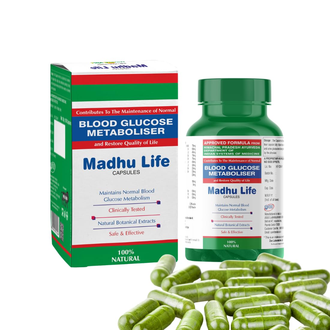 Zeelab Madhu Life Capsules | Ayurvedic Medicine For Diabetes | Helps Control Blood Sugar Level & Reduces Bad Cholesterol | 100% Natural Botanical Extracts-image-30