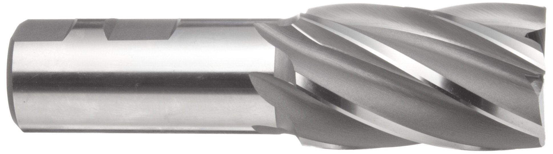 Melin Tool CC Cobalt Steel Square Nose End Mill, Weldon Shank, Uncoated (Bright) Finish, 30 Deg Helix, 4 Flutes, 3.3750