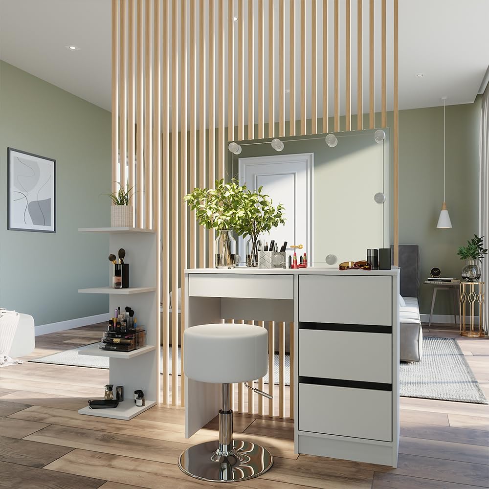 Vicco Półka ścienna "Paolo", Biały, 30 x 95 cm | pouvant être monté pour le rangement de livres et d’objets de décoration