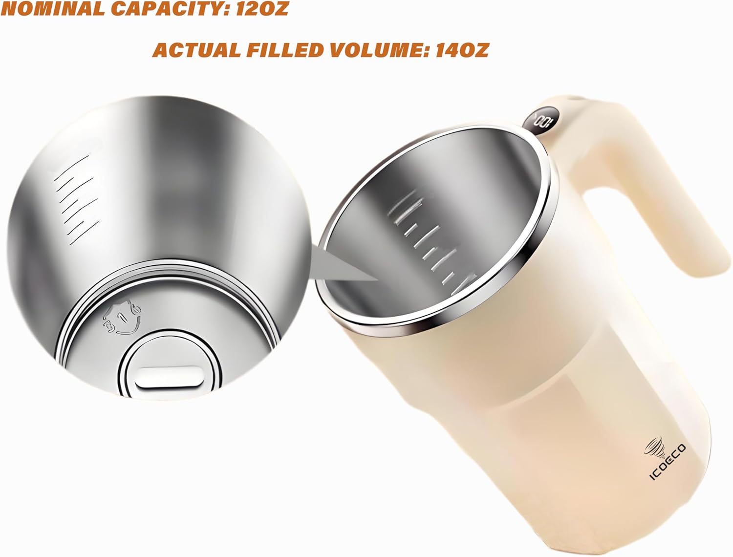 Self Stirring Mug, 12oz Electric Mixing Cup, Cream | Rechargeable, Gift for Coffee Lovers & Office Use(Matcha Green) - Image 8