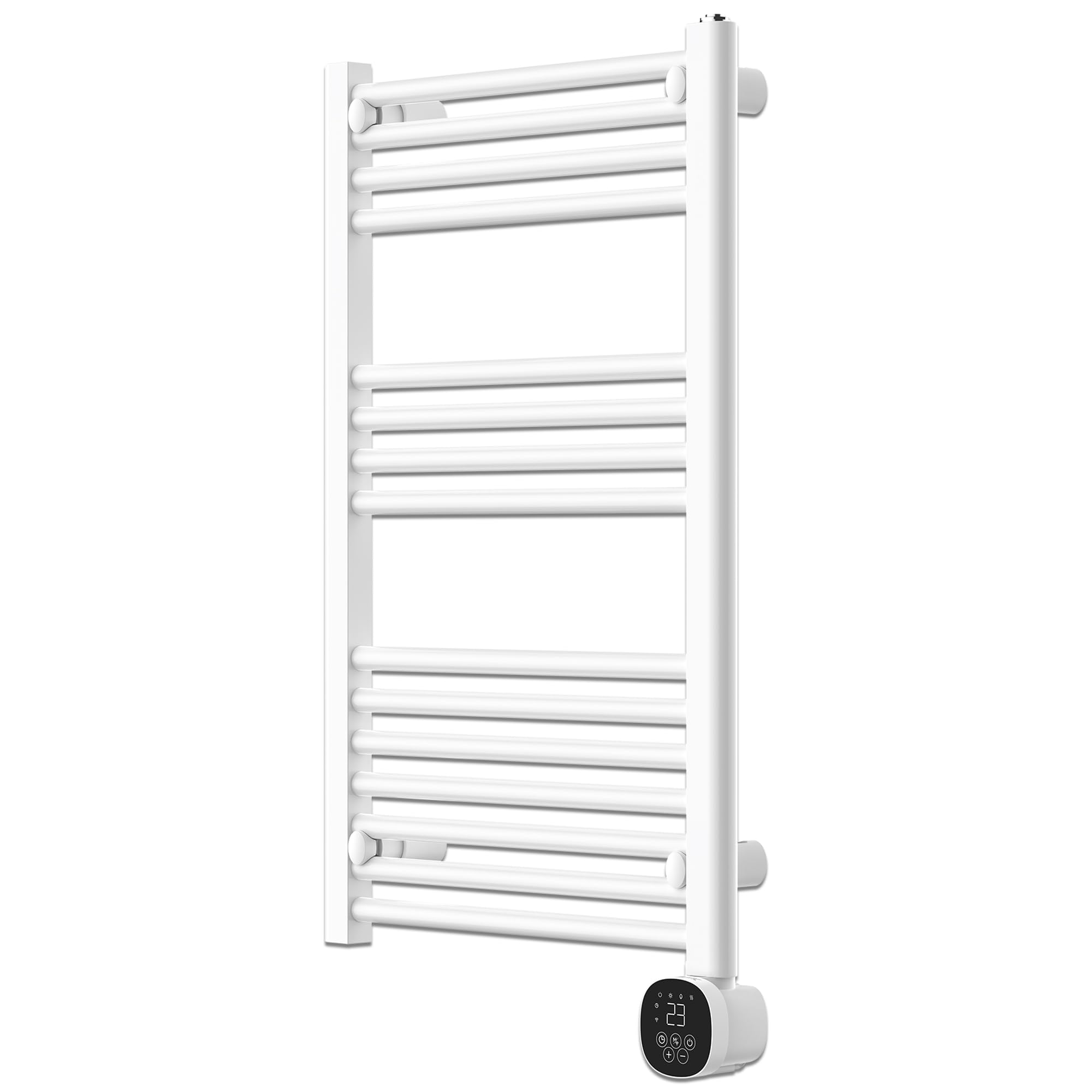 Mylek White Electric Ladder Towel Rail Radiator 500W – Smart Wifi App Controlled Fluid Filled Bathroom Heated Towel Rail With Thermostat