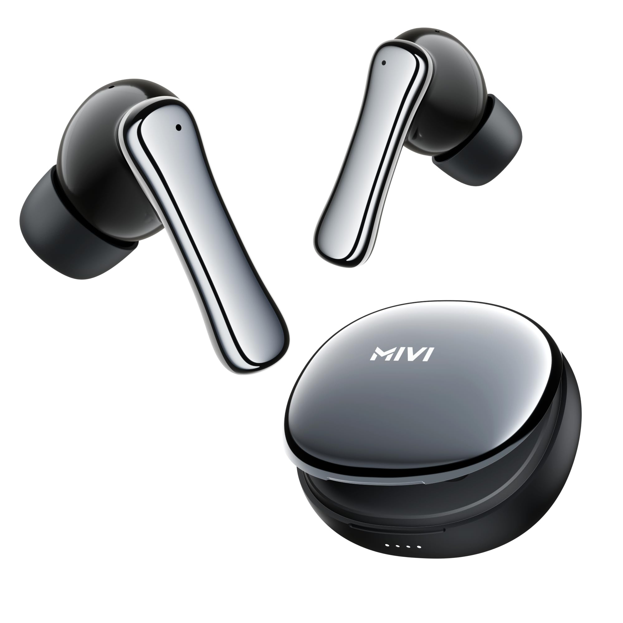 Mivi SuperPods Halo, True Wireless Earbuds, ANC, 3D Soundstage, 60H Playtime, Spatial Audio, 13mm Driver, Transparency Mode, Silver