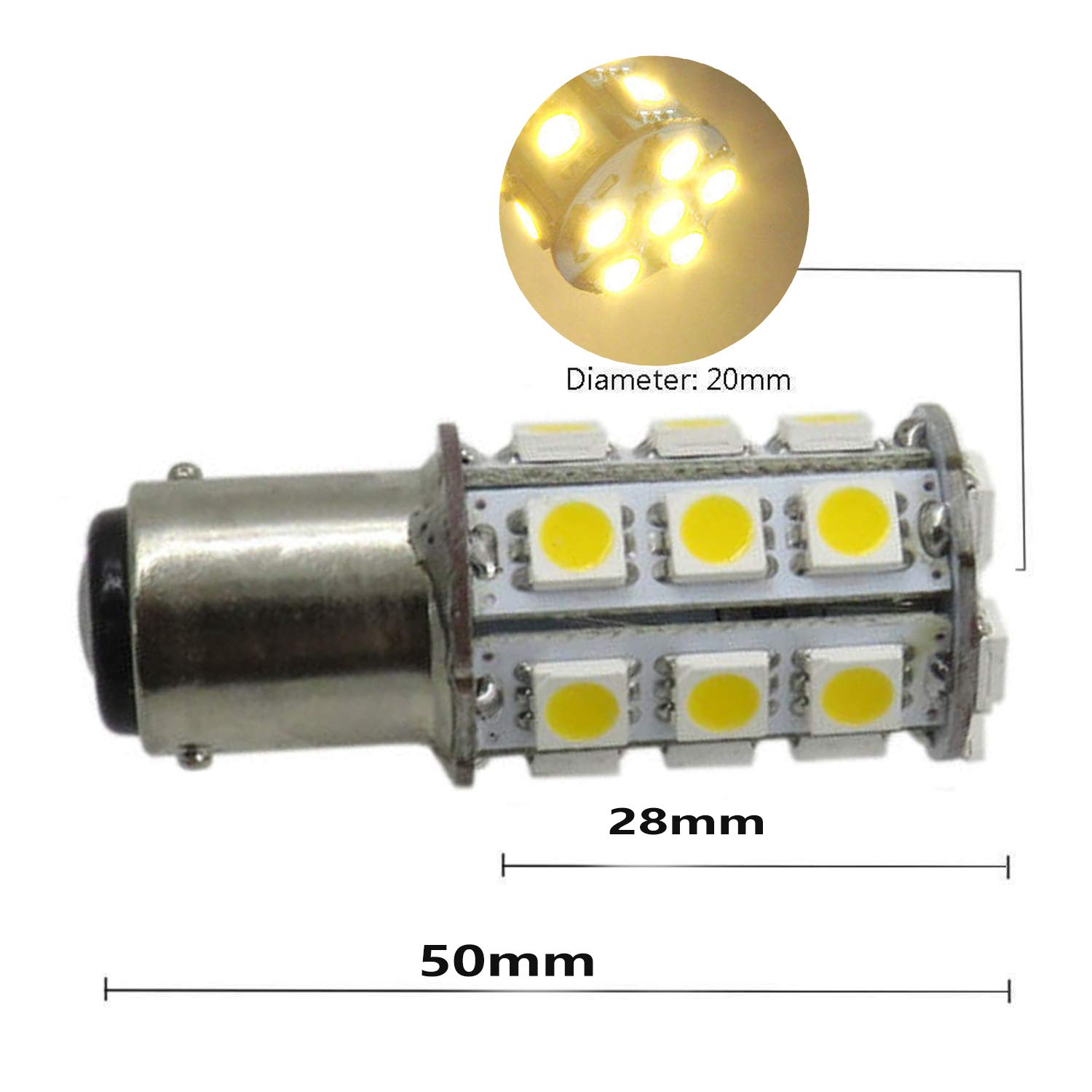 AIYOWEI BA15D 1156 1141 Car led Light bulb DC12V SMD LED Light lamps Cool White 6000-6500K(pack of 2)