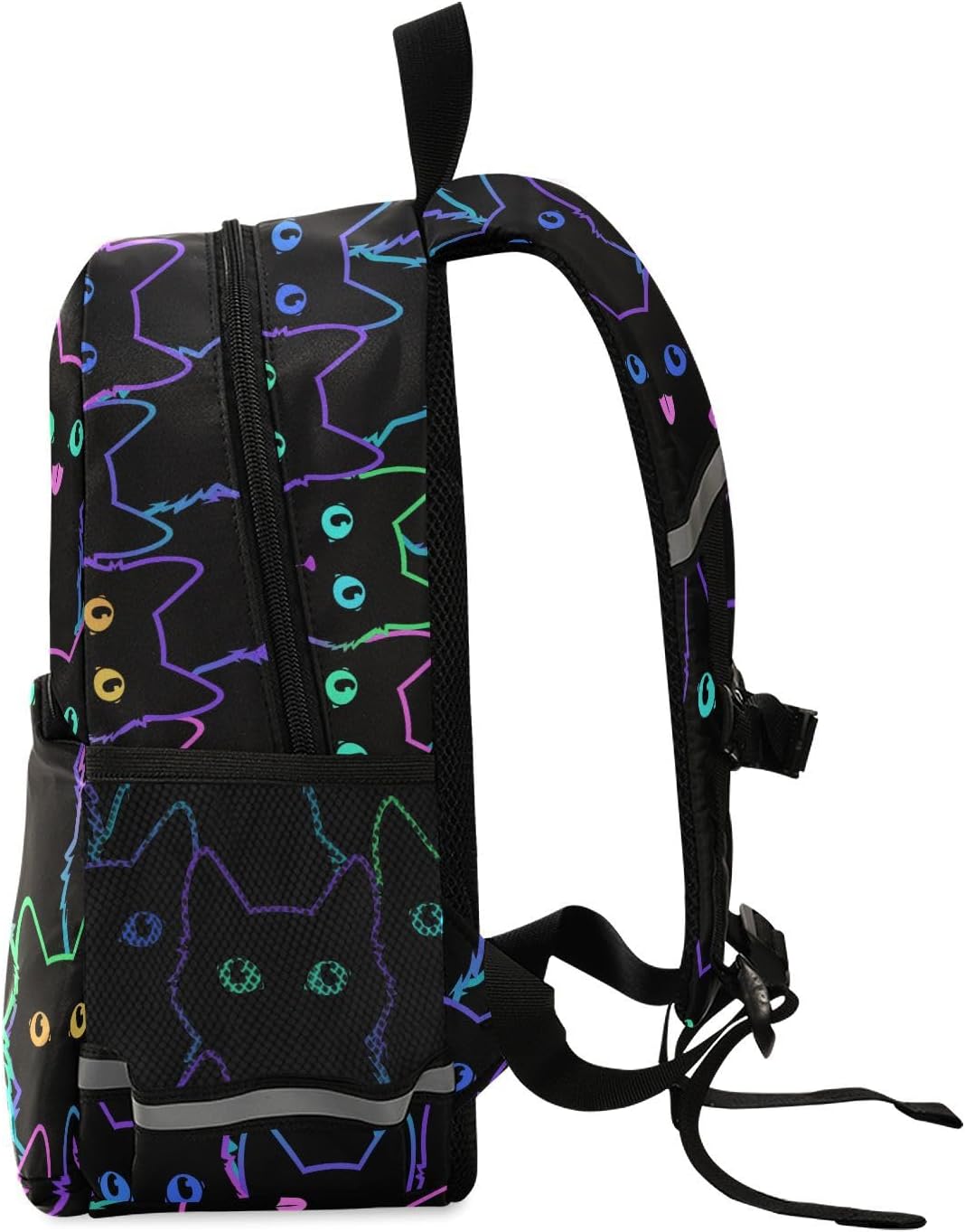 Cat Toddler Backpack for Kids Boy Girls Age 3-6, Colorful Neon Cat Preschool Mini Backpack with Leash
