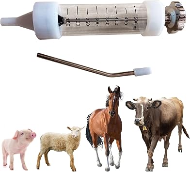 500ML Veterinary Medicine Device, Continuous Drench Gun Adjustable Dosing Device Veterinary Medicine Dispenser Husbandry Autonomous Feeding Tool, for Goose Pig Bull Sheep Poultry