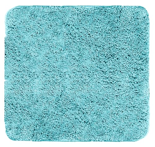 Brandsseller Tapis de Bain 50x50 cm Tapis de Salle de Bain Paillasson de Salle de Bain carré Chenille antidérapant Absorbant Lavable en Machine - Turquoise