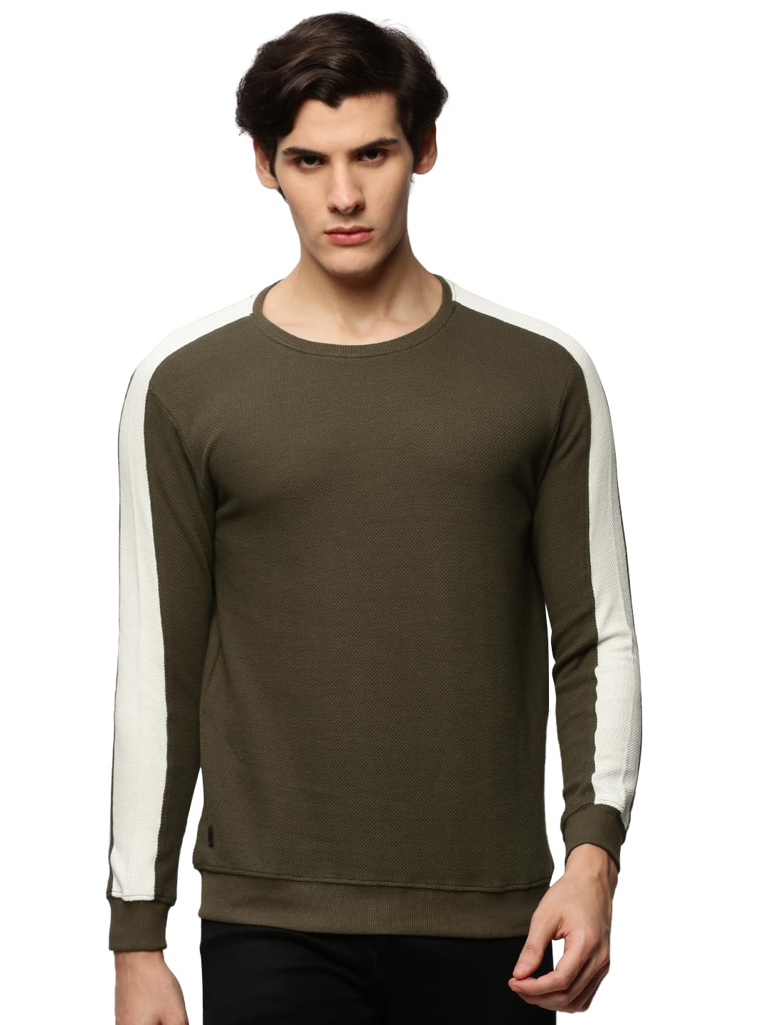 showoffff Men Self Design Pullover Sweatshirt | Round Neck Full Sleeves Cotton Sweatshirt's for Mens | Slim Fit Regular Length Sweatshirts for Men's-picture-19