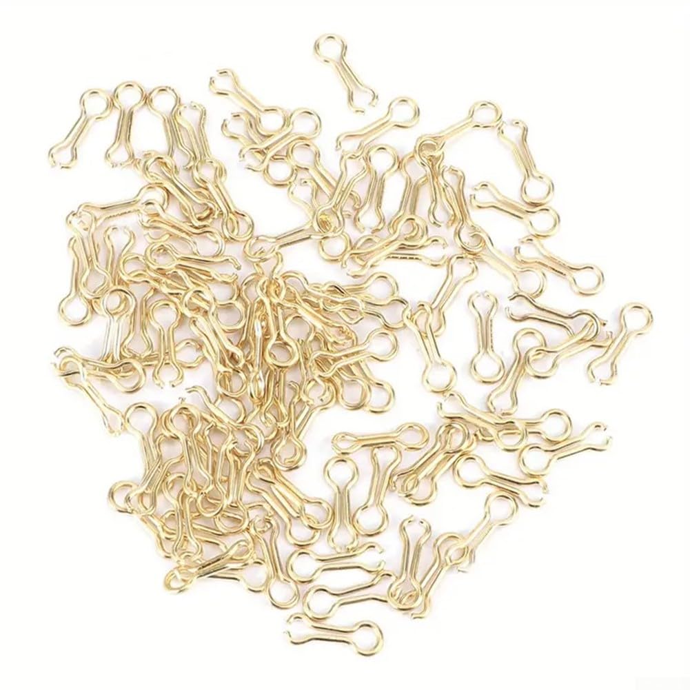 100pcs Fishing Sinker Eyes Eyelets, Steel Alloy Screw Leads Loops Tackle Accessory Lightweight and Compact for Fishing Enthusiasts(yellow M)