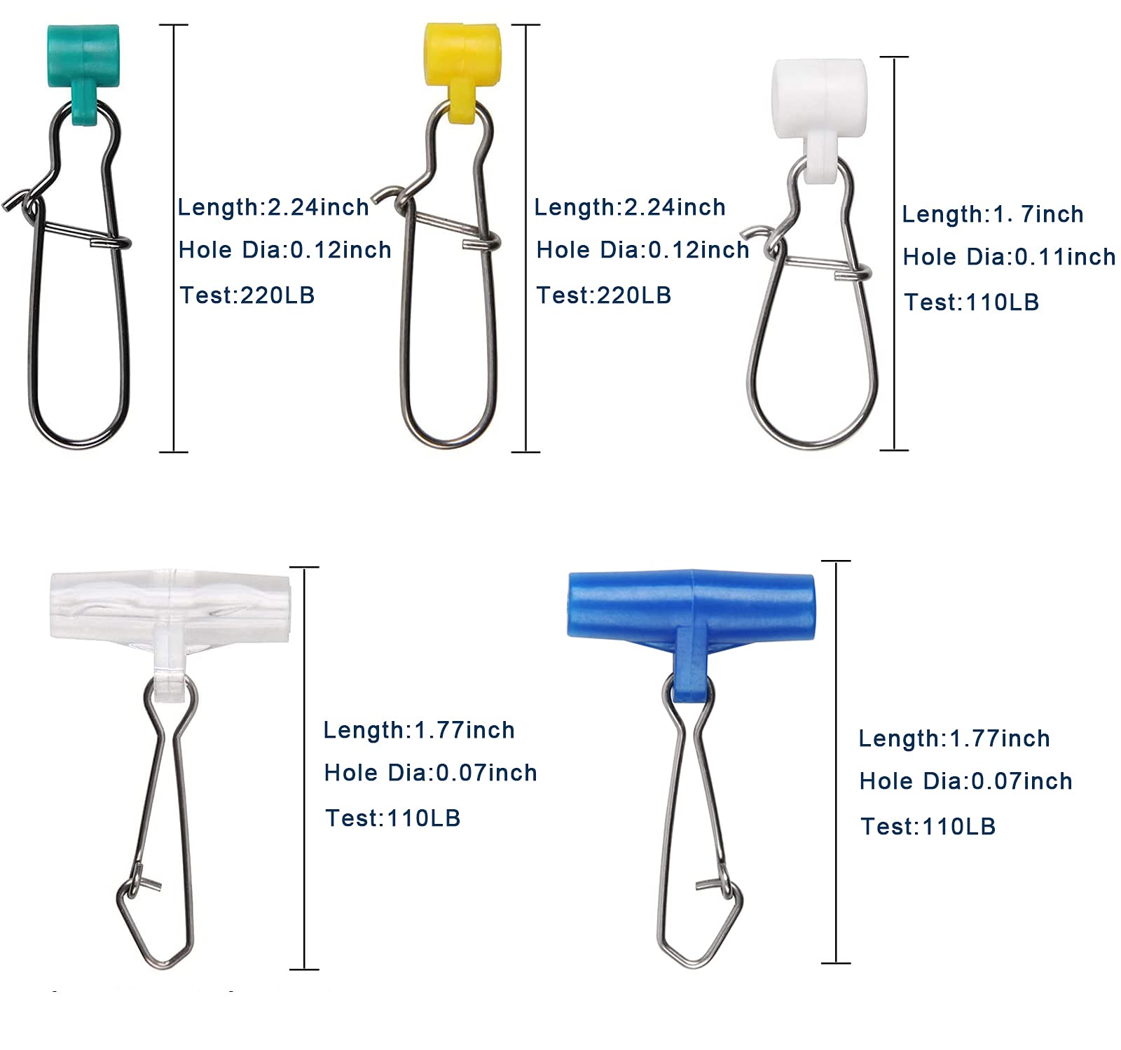 100-Piece Lindy Sinker Assortment - Walking Fishing Weights, Assorted Sizes, USA Made, Free Shipping