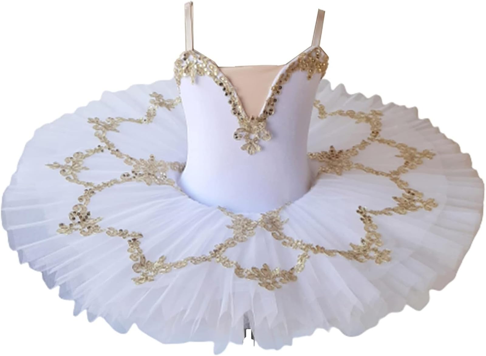 Filles Paillettes Justaucorps Tutu Ballet Robe sans Manches Camisole Ballerine Tulle Danse Jupes Enfants Cygne Vêtements Danse Patinage Ballerine Compétition Performance Costume