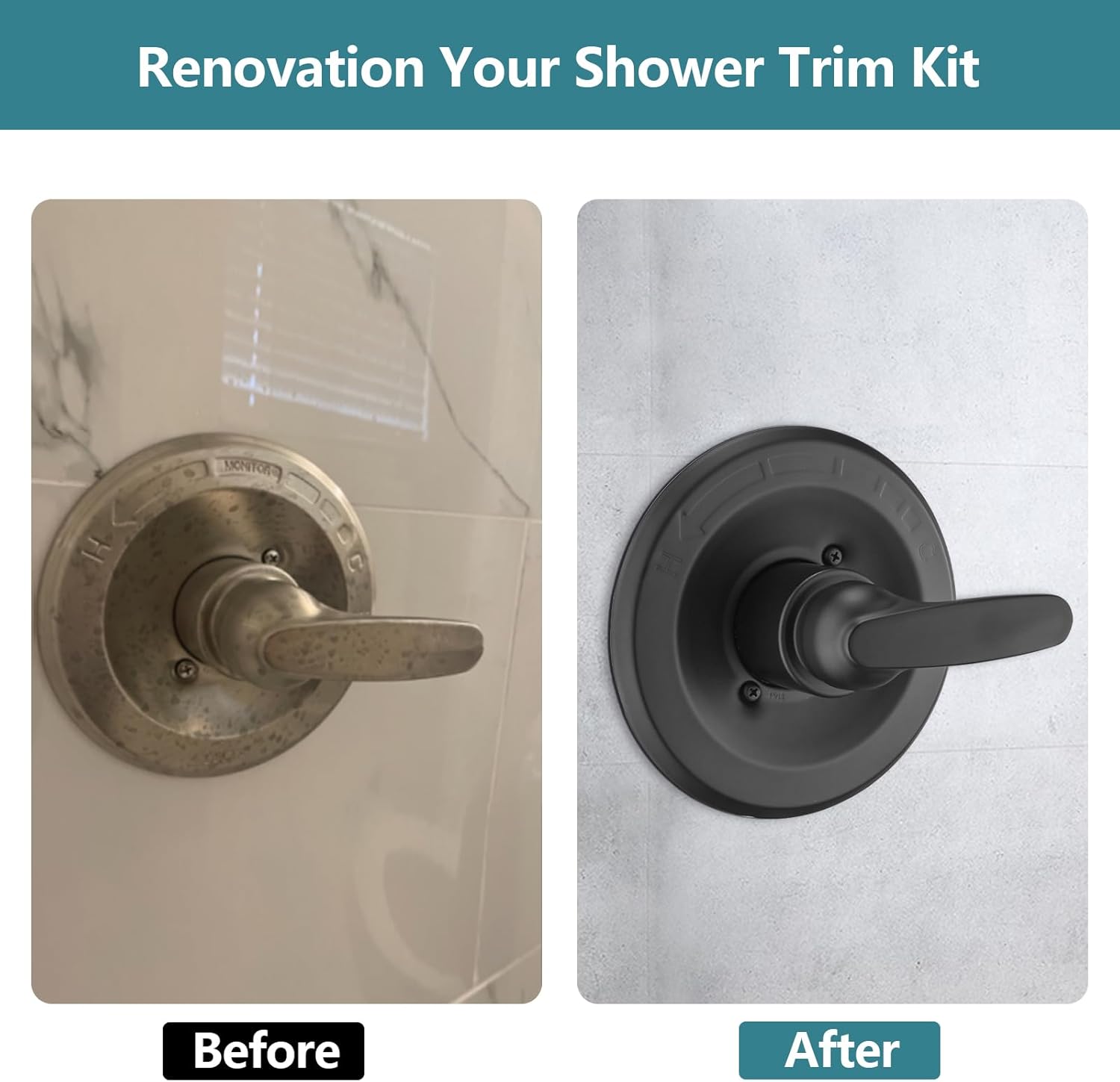 Shower Trim Kit Compatible with Delta 13/14 Series, Shower Cover Plate with Handle (Valve& Catridge Not Inclued) (Matte Black)