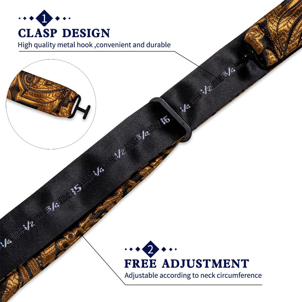 Mode Gold Jacquard Paisley Blumen Herren Fliege Zubehör Hochzeit Fliege Einstecktuch Manschettenknöpfe