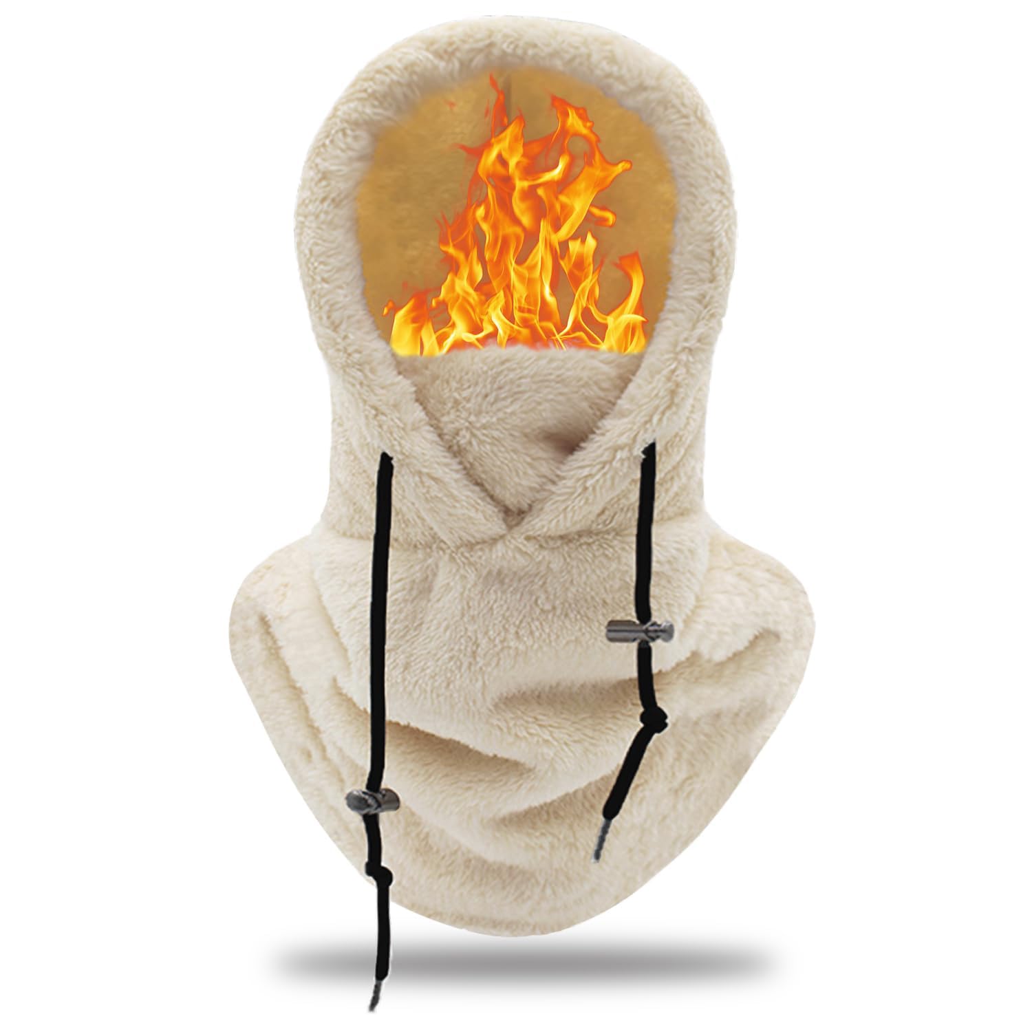 Windproof Thermal Fleece Balaclava with Longer Neck Protector 3-in-1 Winter Hat Scarf Face Cover for Outdoor Skiing Cycling Hiking Cold Weather Gear for Men and Women, Soft Fleece Material (Grey)