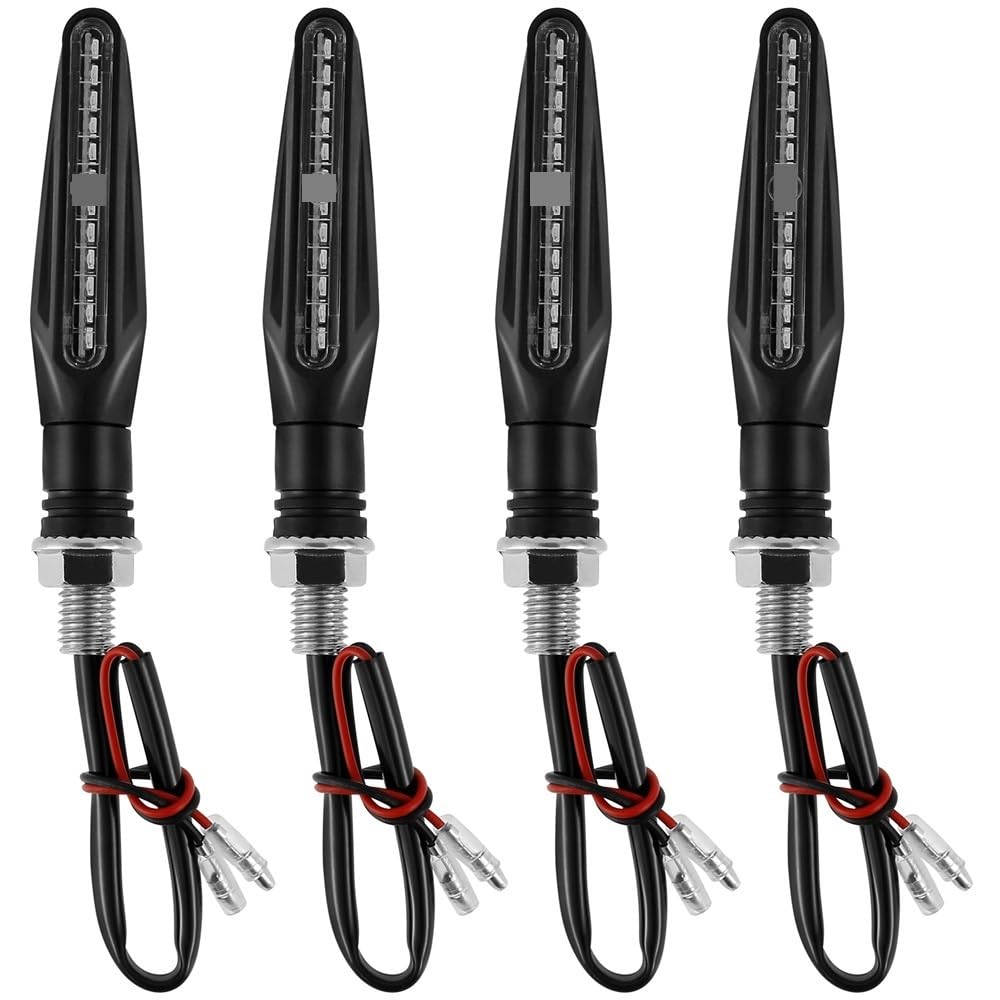 Intermitentes secuenciales de flujo continuo para moto con luz trasera integrada pack de 4 8