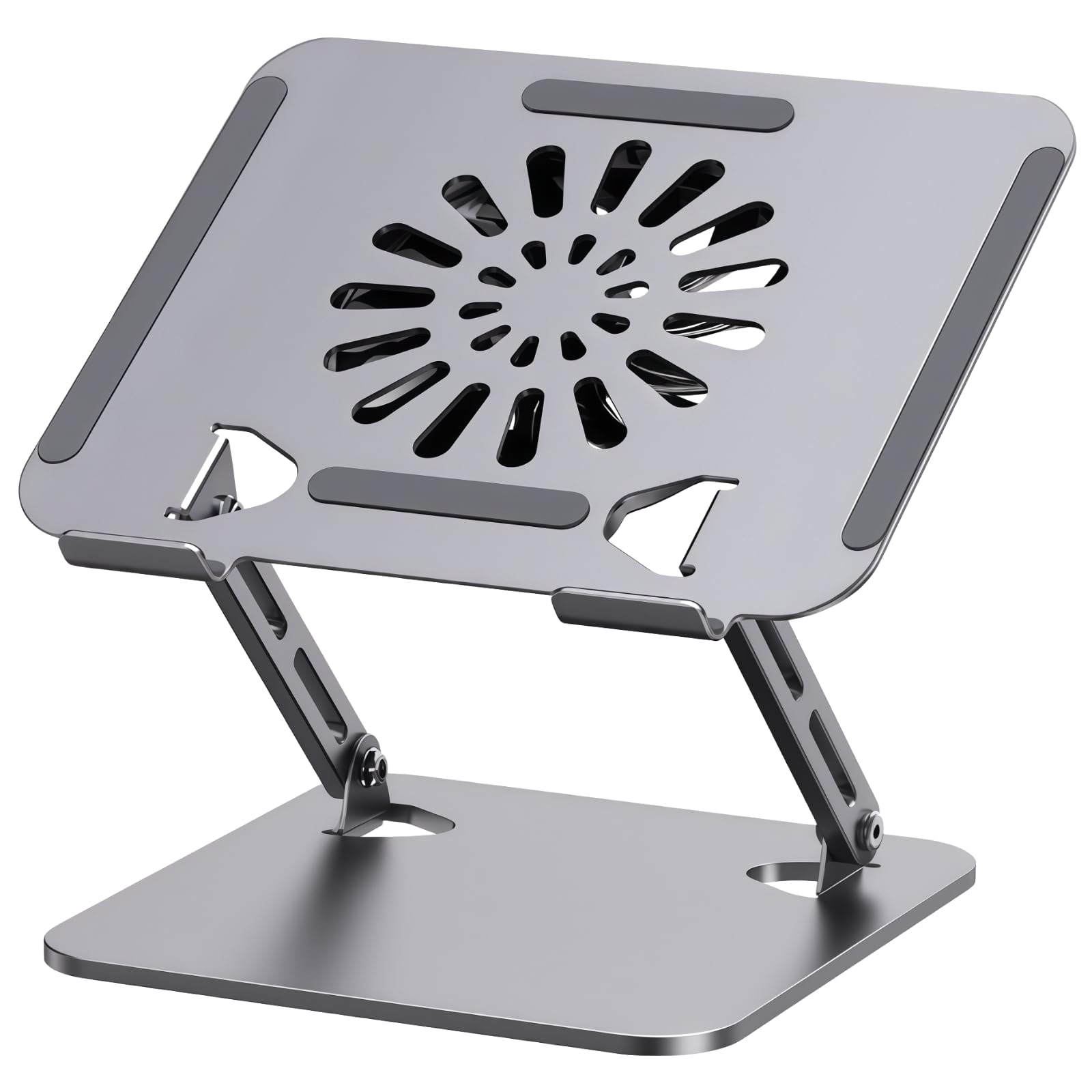 Soporte de refrigeración para portátil con ventilador, elevador de escritorio ajustable para laptop y tableta, marco de acero al carbono con almohadilla de refrigeración USB, base