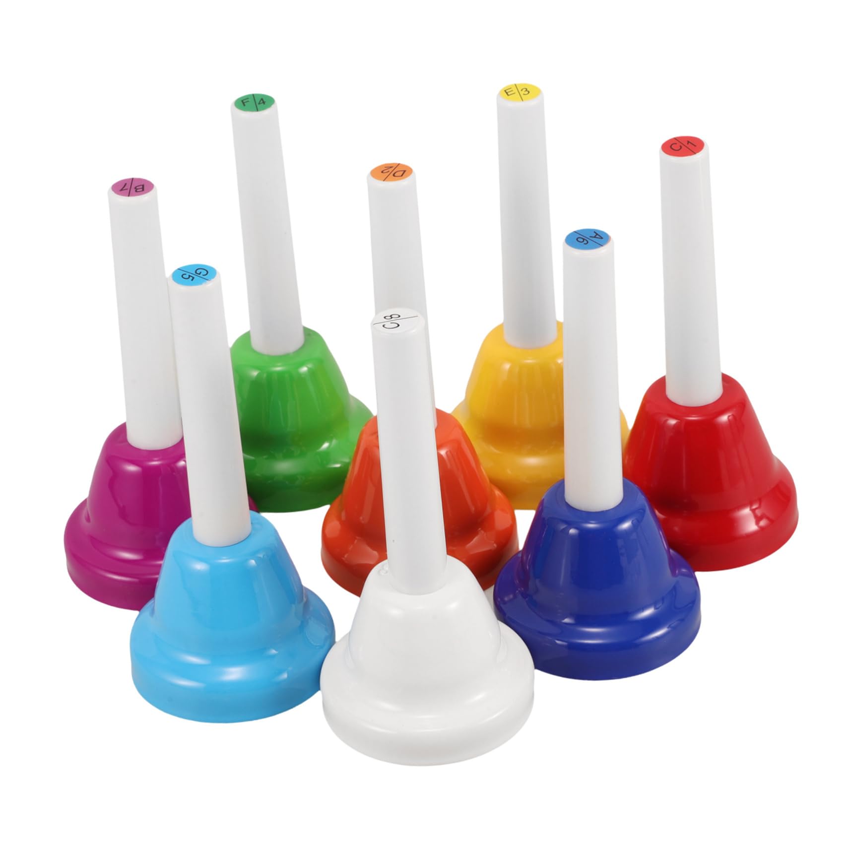 8 Pcs Desk Bells for Kids - Educational Music Toys for Toddlers, 8 Notes Colorful Hand Bells Set, Children'S Musical Instrument for School and Home Use, Assorted Colors Musical Instrument