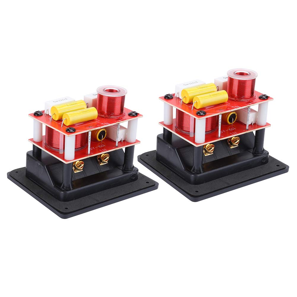 Filtros de Cruce de, 2 Piezas HiFi 400W Distribuidor Divisor de Frecuencia de Graves/Agudos Ajustables, Filtros de Cruce de de Altavoz de 2 Vías, para Estantería de 3 a 8