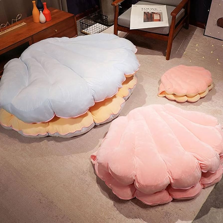 Amazon.co.jp: フロアクッション 貝殻形 かわいい 特大 座布団