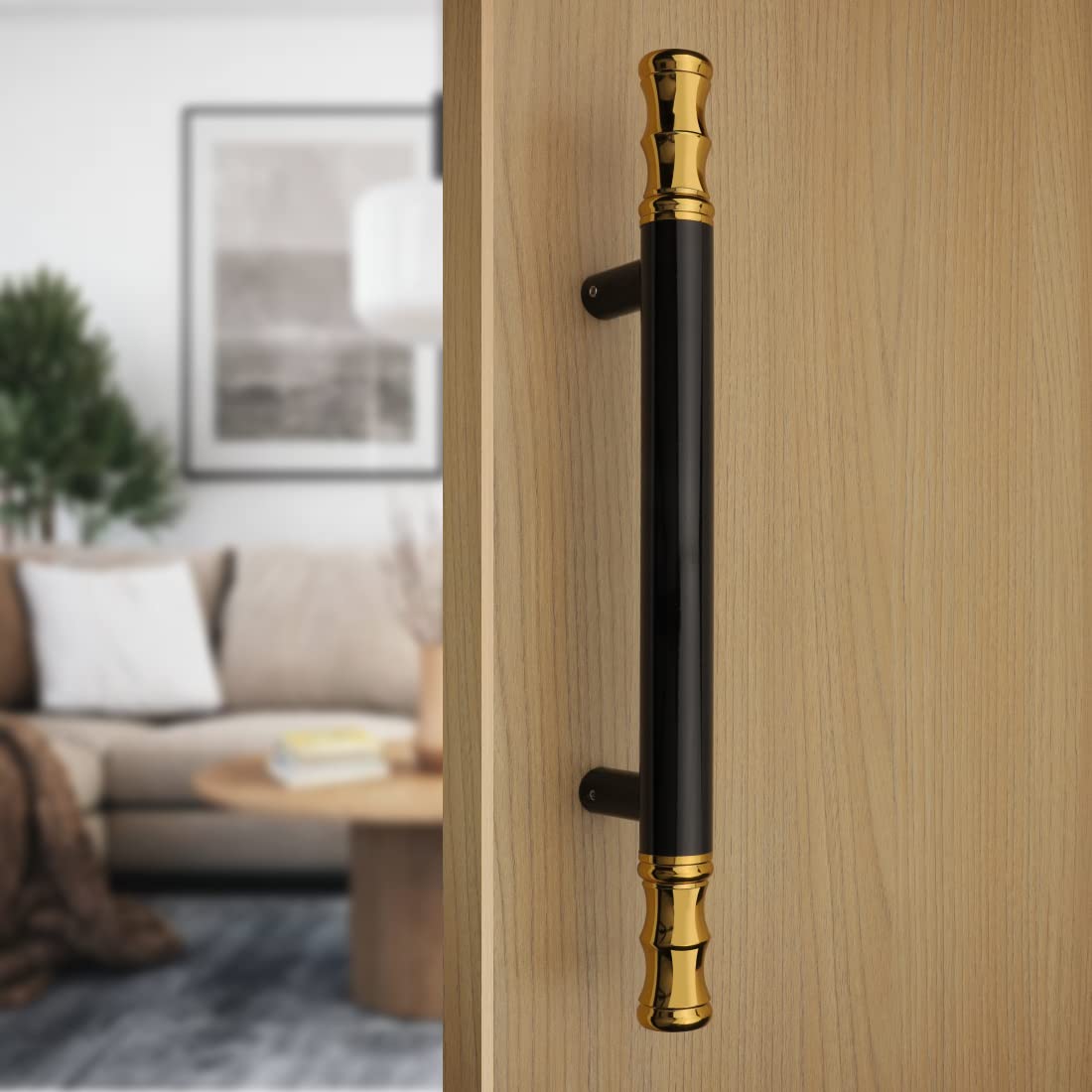 FERIO 8 Inch 200 MM Door Handles Stainless Steel Glass Door Handle | Pull Handles | Door Handle Bedroom Bathroom for Door and Home Décor Black and Gold Finish (Pack of 1) (B0BZZ5MM52) Amazon Price History, Amazon Price Tracker