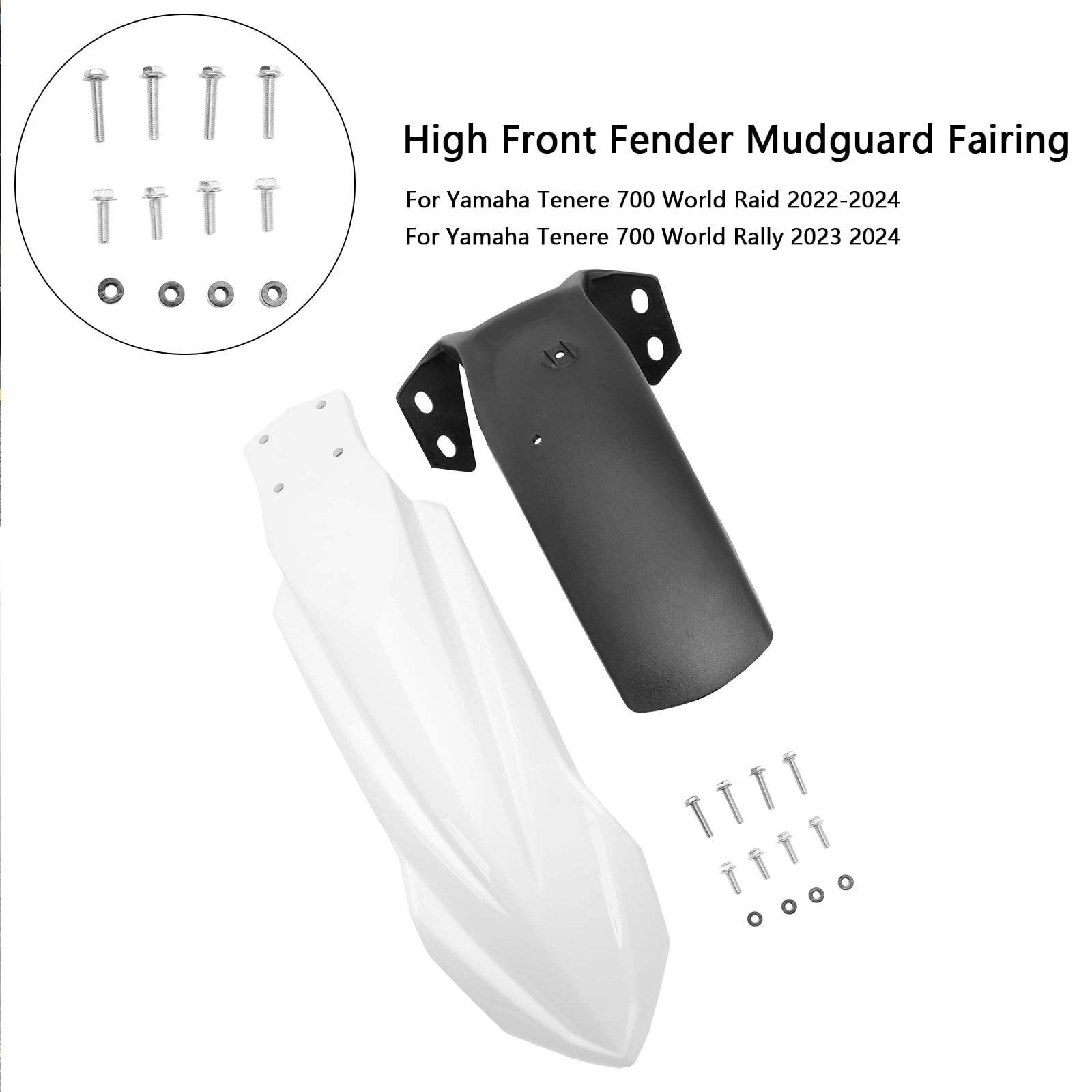 High Front Fender Mudguard Fairing Fit für Yamaha Tenere 700 2019-2024 White