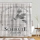 Lierpit Schirute Farms Shower Curtain Bed Breakfast Schrute Farms Beets Bath Curtain Retro Wood...
