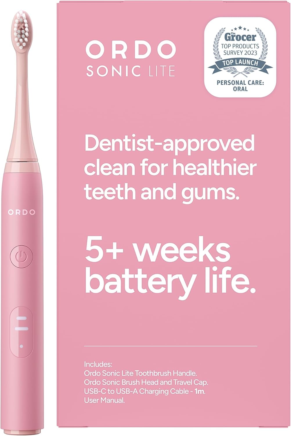 ORDO Lite Sonic Toothbrush, Electric Toothbrushes with 35,000 Pulses Per Min, Dual Modes, Over 5 Weeks Battery, Smart Timer, Waterproof, USB C, Sage