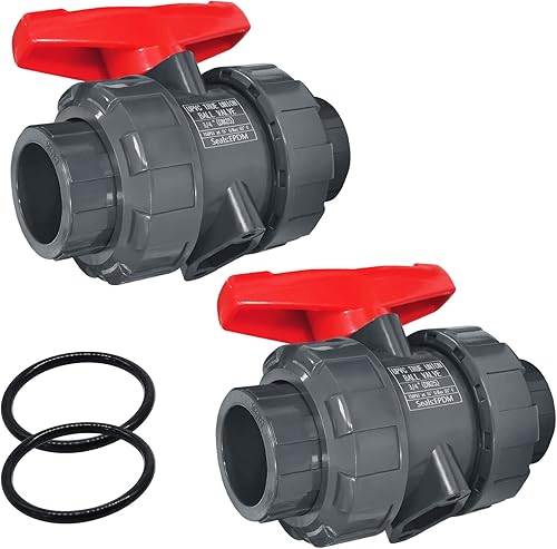 Miniatura 18 de Válvula de bola de unión de PVC, 4 "pulgadas (DN100) flujo completo de la unión verdadera, junta tórica de ASTM EPDM, zócalo deslizante con puerto 4