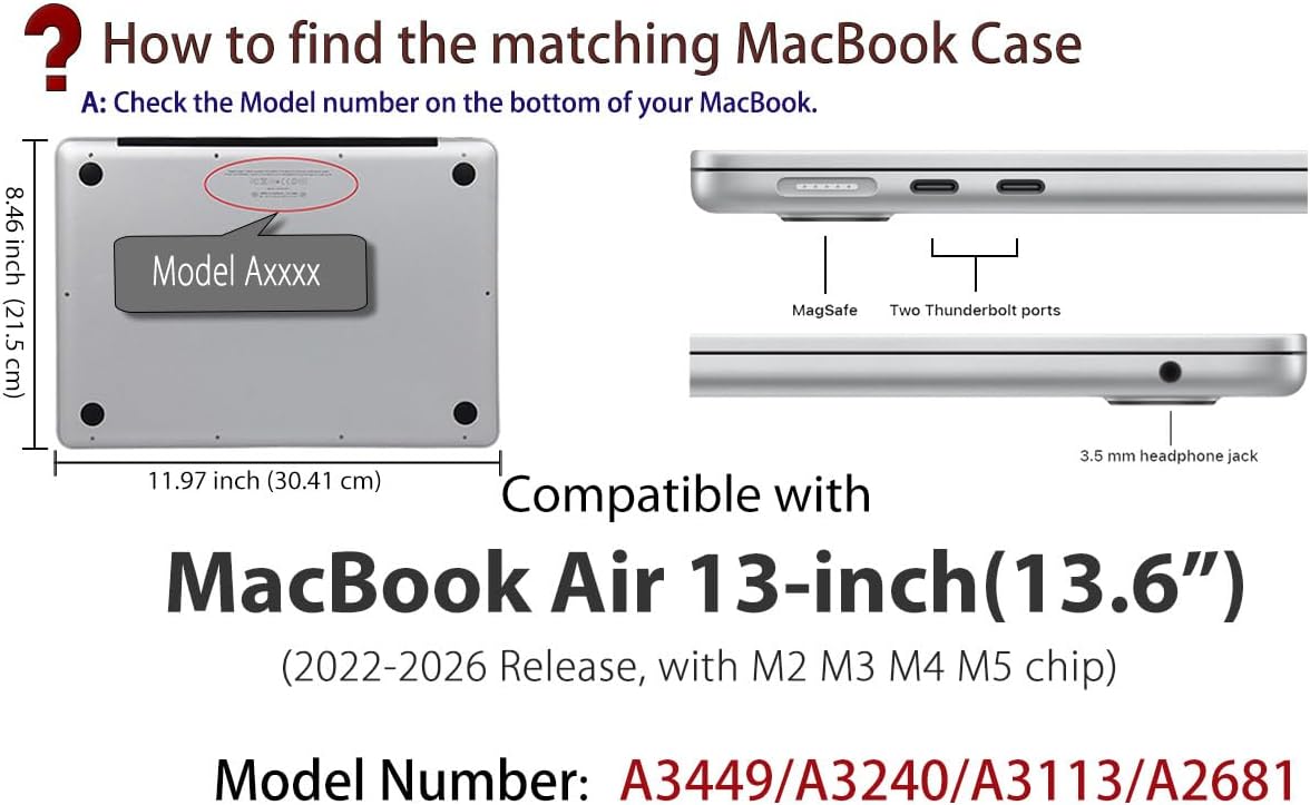 UESWILL 4in1 Compatible with 2022-2026 MacBook Air 13 inch M2 M3 M4 M5 case A3449 A3240 A3113 A2681, Hard Shell Case + Keyboard Cover + Screen Protector + Microfiber Cloth, Astronaut A