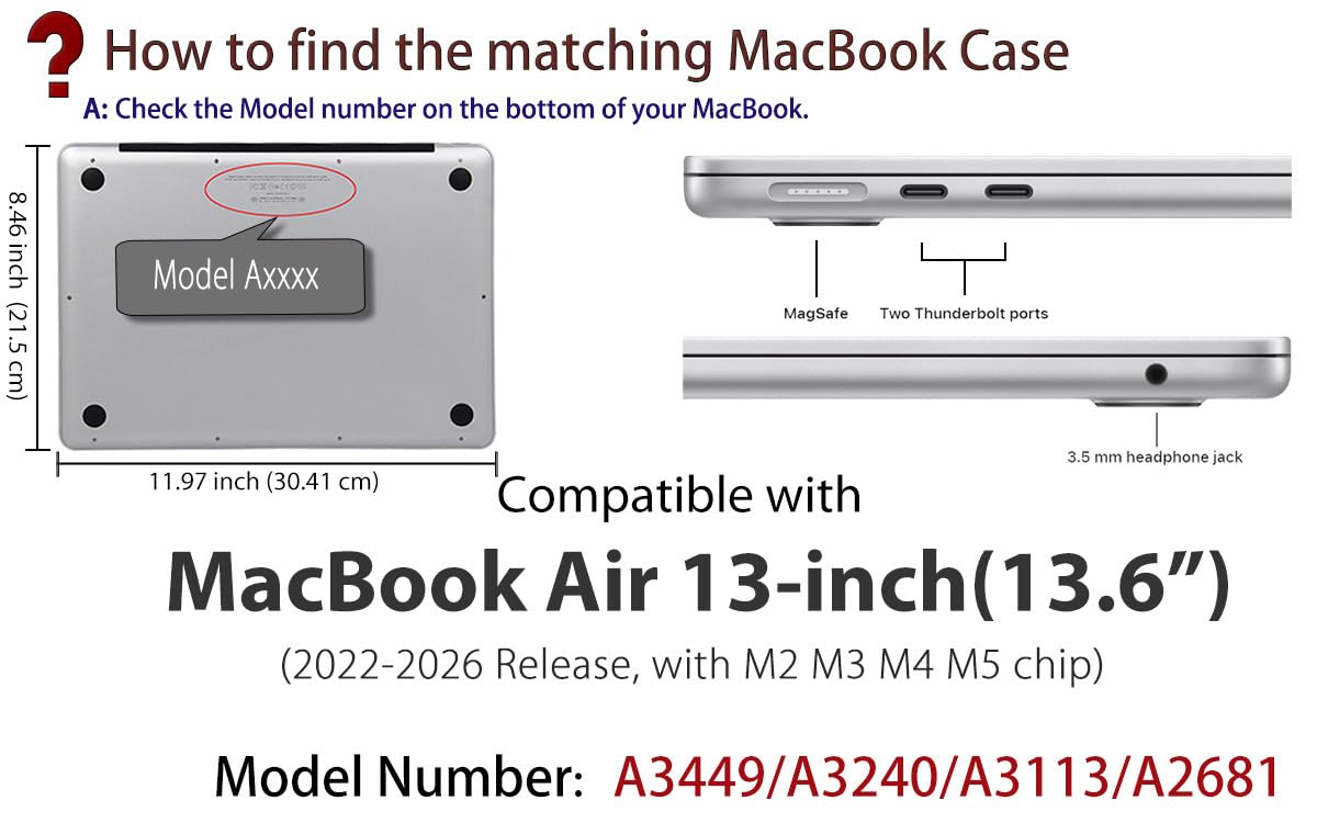 UESWILL Funda compatible con MacBook Air (M2, 2022) modelo A2681, funda rígida mate para MacBook Air de 13.6 pulgadas M2 chip Touch ID + paño de microfibra, rosa