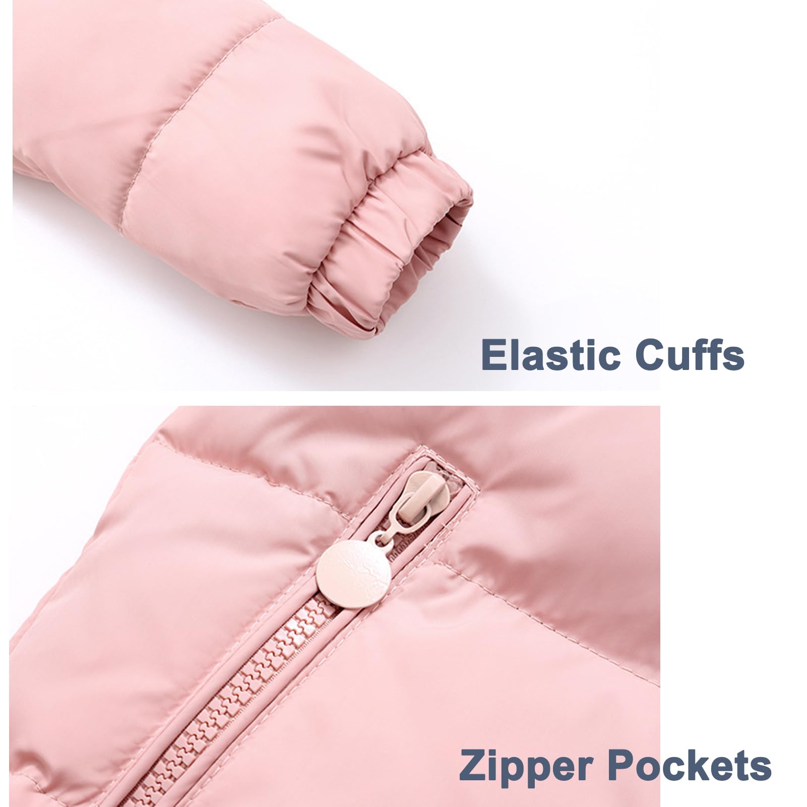 BRONG Hiver Enfants Habit ee Neige Unisexe Veste Détachable Encapuchonné Doudoune Manteau avec Pantalons de Neige 2 Pièces Bébé Ski Tenue Ensemble