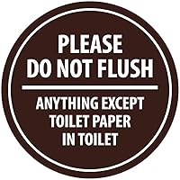 Vista 12 de Signs ByLITA Circle Please Do Not Flush Anything Except - Letrero de pared o puerta de papel higiénico - Cinta adhesiva de espuma de doble cara