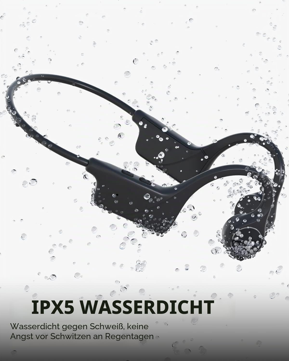 SANOTO Knochenschall Kopfhörer Bluetooth 5.3,Open Ear Kopfhörer Kabellos Bone Conduction Kopfhorer IPX5 Wasserdicht Sportkopfhörer Lange Akkulaufzeit Kopfhörer für Läufer Fitness