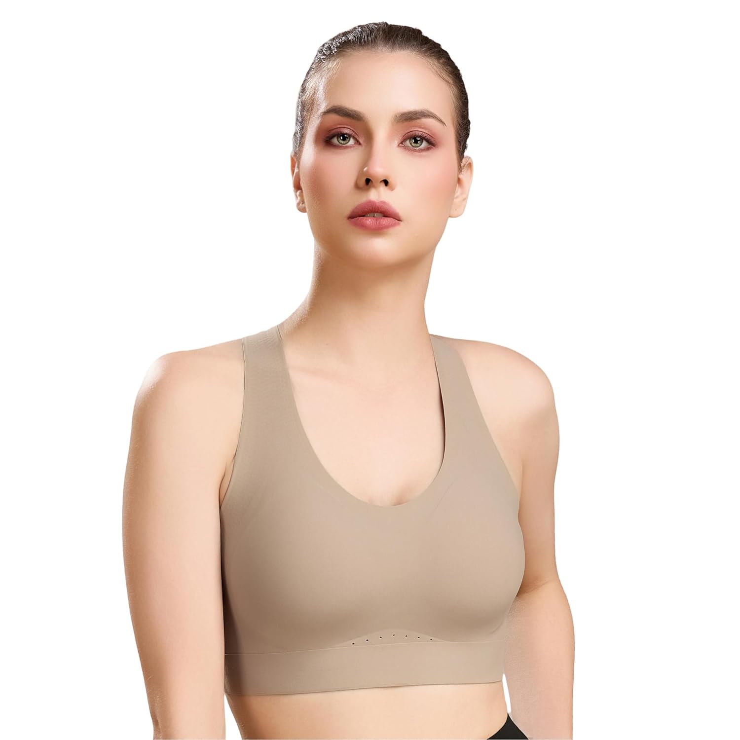 SOIE Women’s Padded Non Wired Full Coverage Seamless Sports Bra with Criss-Cross Back SOIE Women’s Padded Non Wired Full Coverage Seamless Sports Bra with Criss-Cross Back