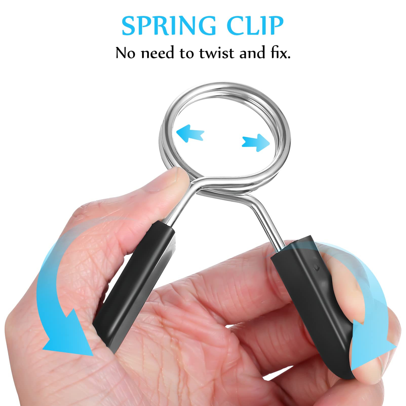 BESPORTBLE Spring Buckle Barbell Clip Collars Lock Clips Grips for Bars Dumbbell Accessory
