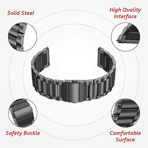 Miniatura 3 de Lamshaw Bandas compatibles con Fossil Gen 6 Smartwatch Band sólido acero inoxidable banda de metal para Fossil Gen 6 1.654in1.732in Smartwatch