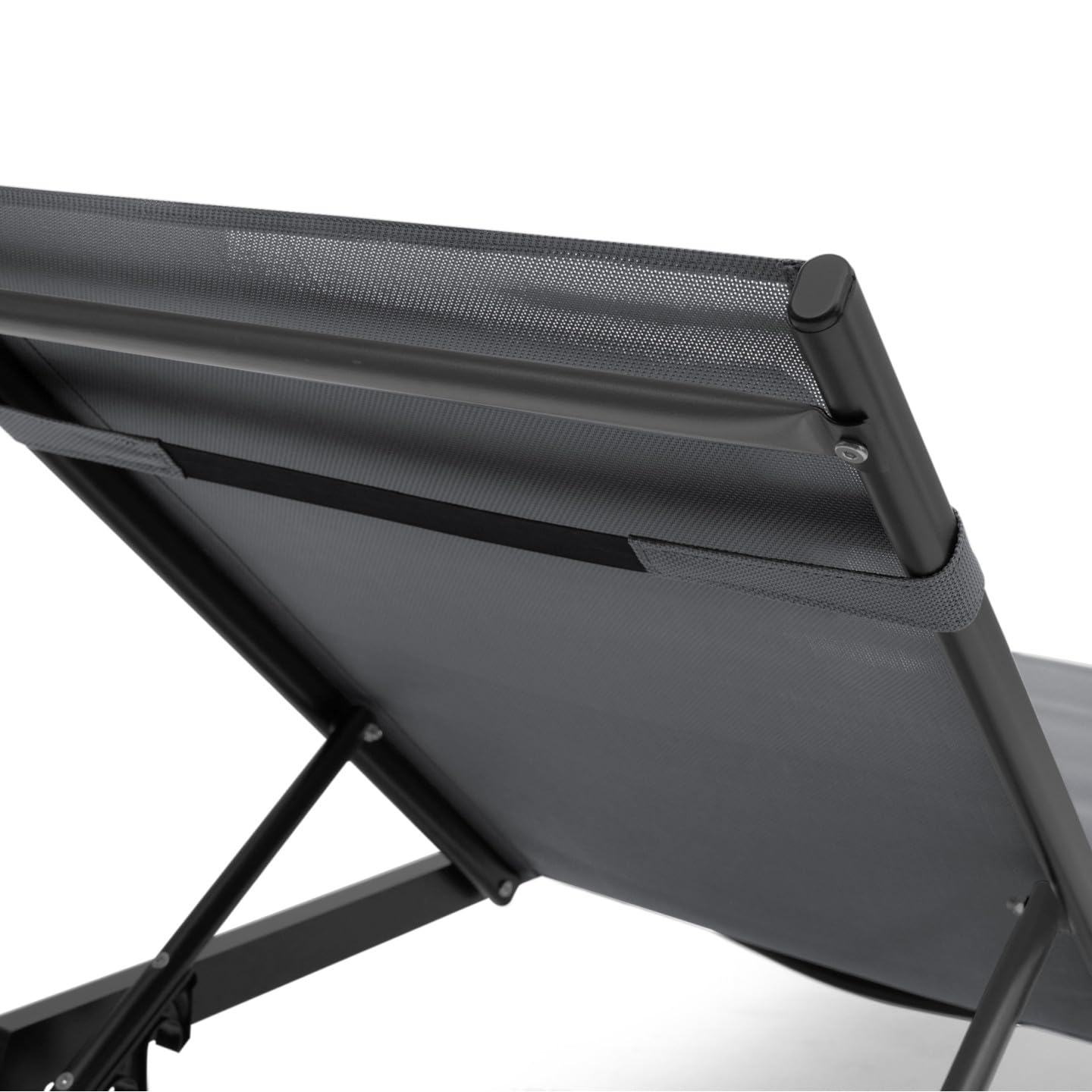 IDMarket - Juego de 2 tumbonas de jardín reclinables de aluminio Sintra gris antracita y negro