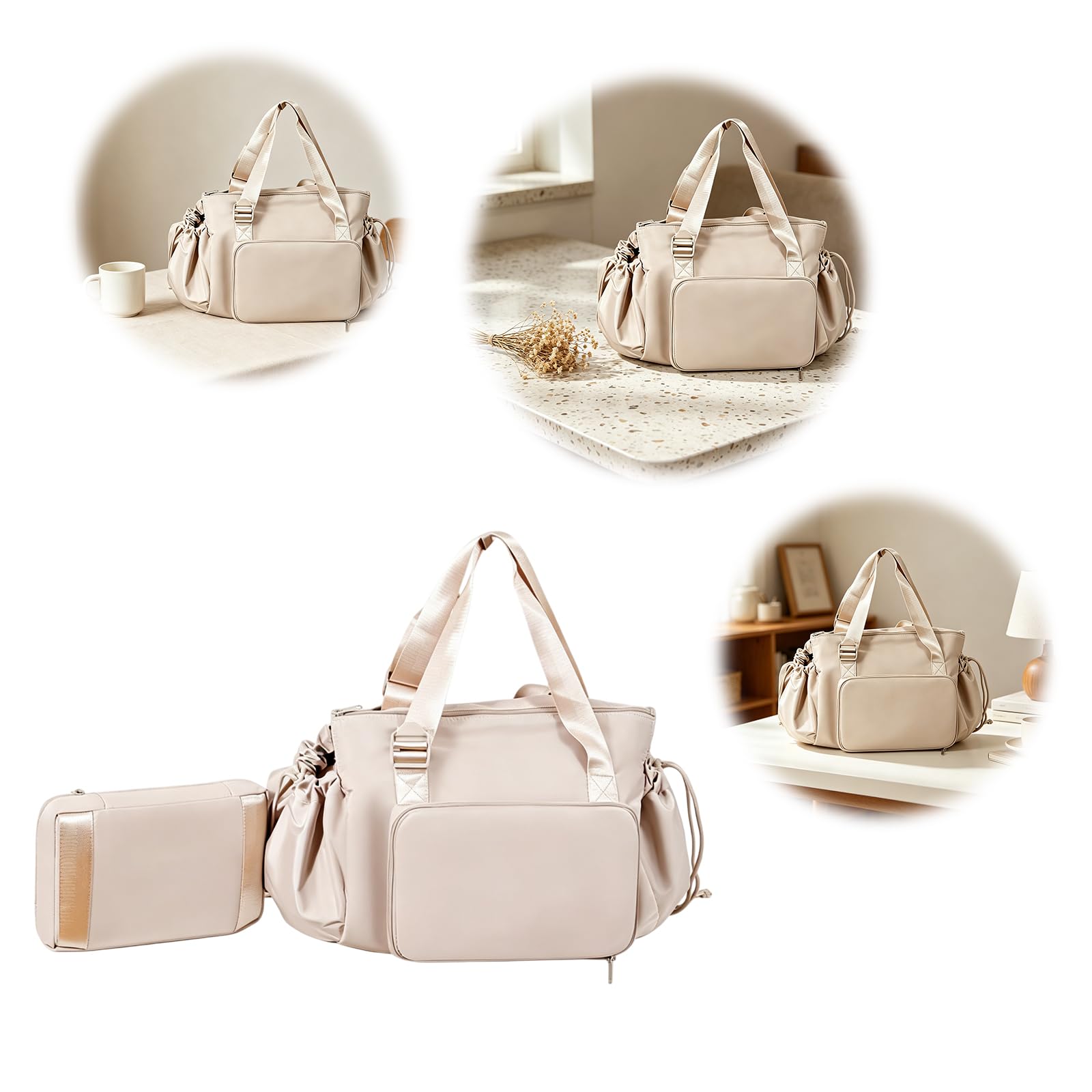 Sac de voyage multifonction fermeture éclair, grand sac maman bandoulière