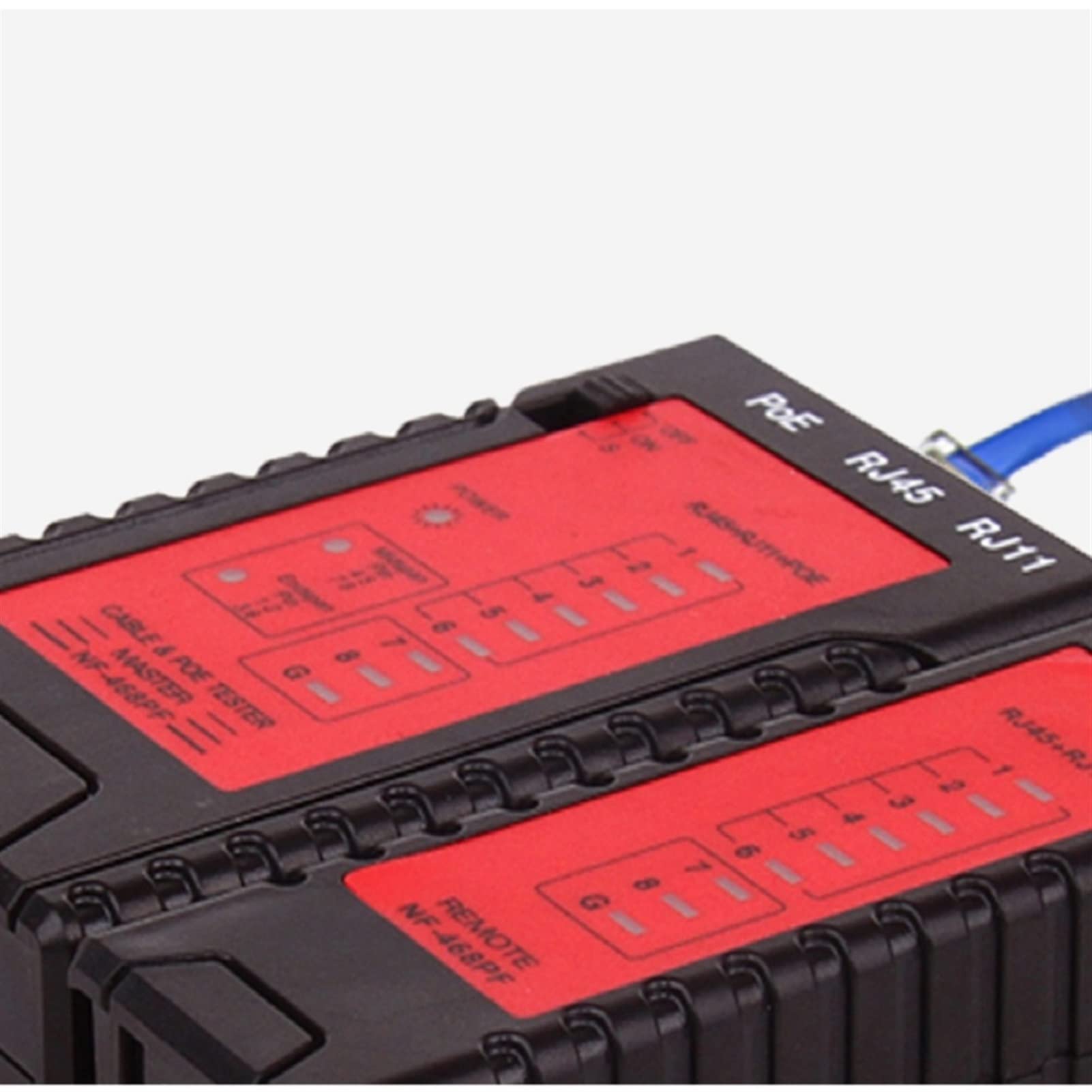 NF-POE 468PF Estándar Detección probador Lan Prueba de red continuidad del cable RJ11 RJ45 LED Luz