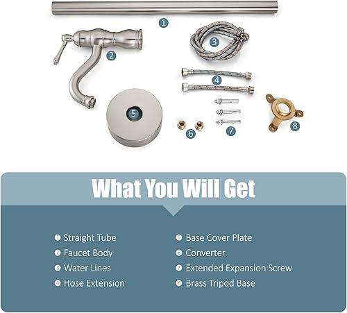 Miniatura 9 de Aolemi Llenador de bañera independiente polaco cromado giratorio solo función única sin rociador de mano monomando montaje en el piso grifo de