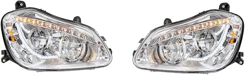 Miniatura 1 de Faros LED cromados para Kenworth T680 2013-21 conductor y pasajero