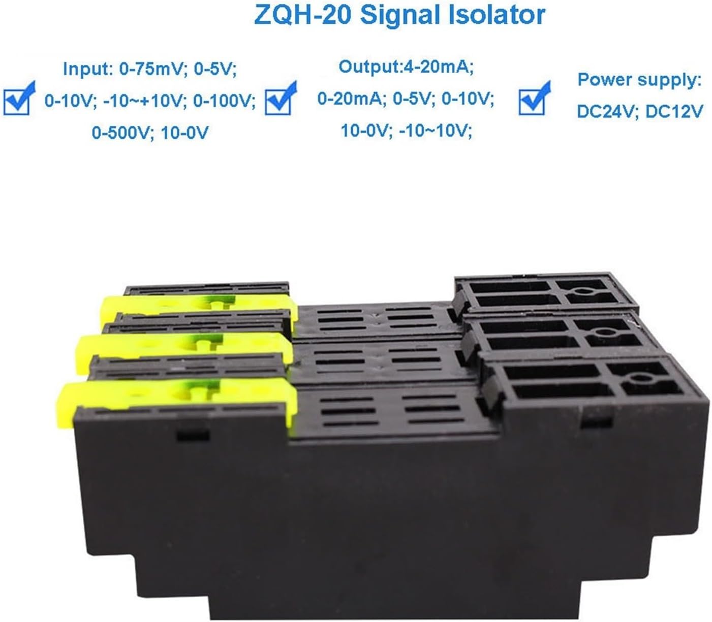 4-20ma to 0-10v Converter Signal Isolation Transmitter Power Distribution Signal Isolator 0-10v to 4-20ma Converter(0-10V Input_0-10V Output)
