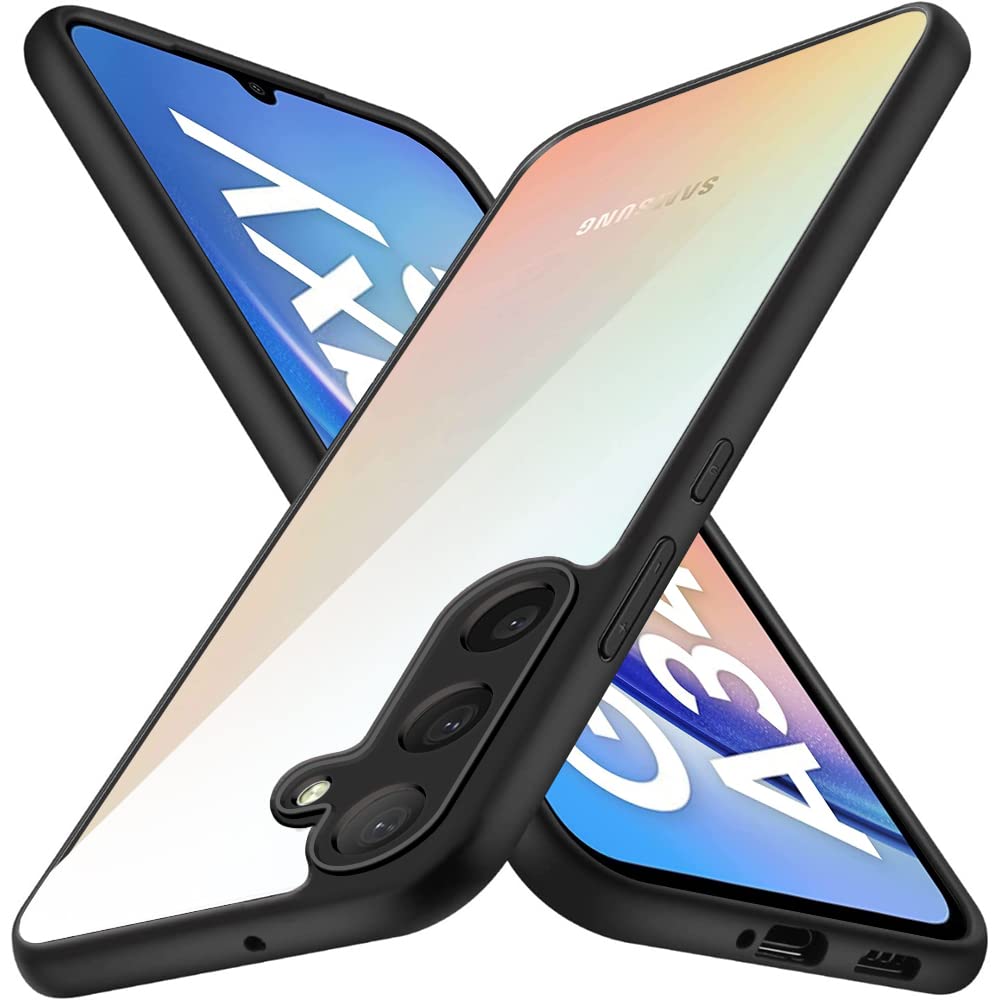TheGiftKart TPU+PC Ultra-Hybrid Crystal Clear Back Case Cover For Samsung Galaxy A34 5G, Shockproof Design, Camera Protection Bump, Hard Clear Back Case Cover For Samsung A34 5G (Black Bumper) (B0C42V929T) Amazon Price History, Amazon Price Tracker