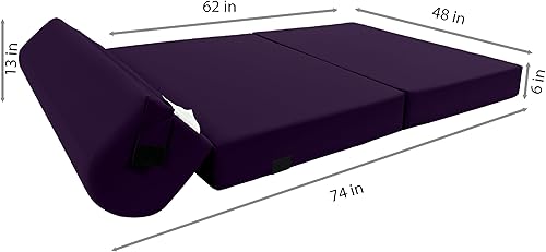 Miniatura 44 de Sofá cama plegable color gris de espuma, 6 pulgadas. Grosor x 32 pulgadas, ancho x 70 pulgadas. Cama de Invitados, cama plegable con espuma de alta