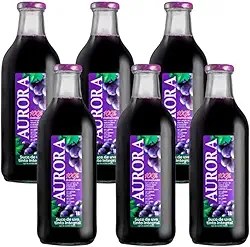 Suco de Uva Integral 100% Suco Garrafa 1L Kit c/6 Vinícola Aurora